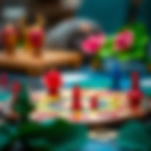 Strategic gameplay of Lotus game with colorful components