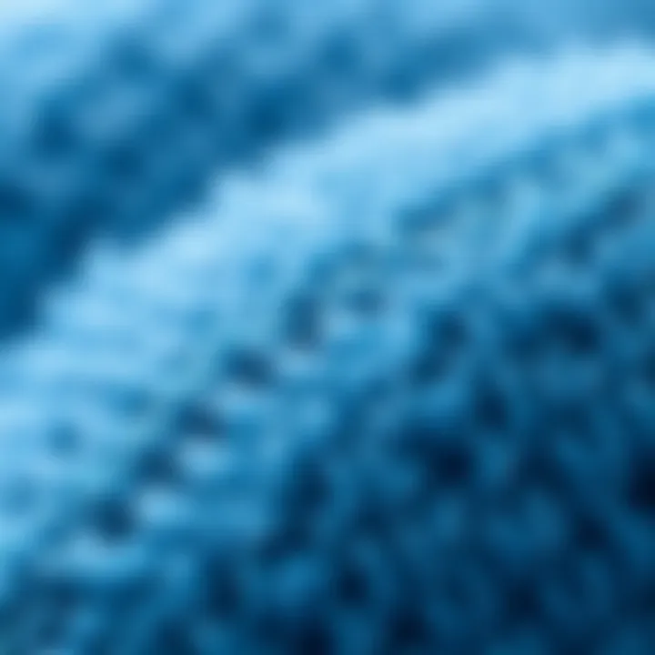 Detail of Blue Plush Fabric Close-up of blue plush fabric texture