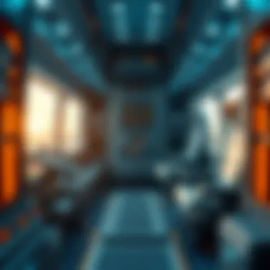 An interior view of a mega truck highlighting advanced technology and comfort features