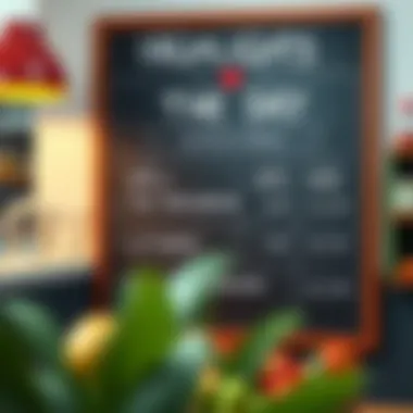 Chalkboard menu showcasing daily specials