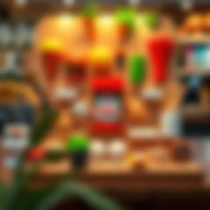 Aesthetic arrangement of menu items on a stylish board