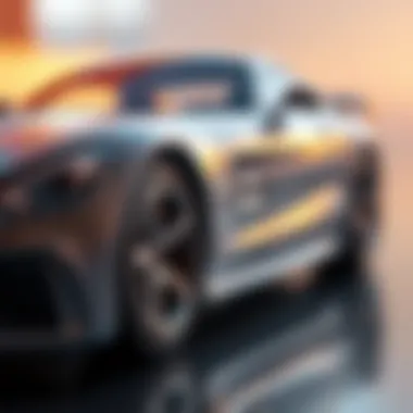 Detailed close-up of the Mercedes AMG GT Hot Wheels toy