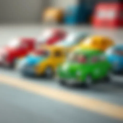 Colorful miniature cars for imaginative play.