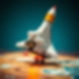 A beautifully designed model space shuttle showcasing intricate details and vibrant colors.