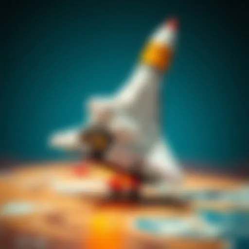 A beautifully designed model space shuttle showcasing intricate details and vibrant colors.