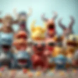 A collection of various imaginative monsters for children