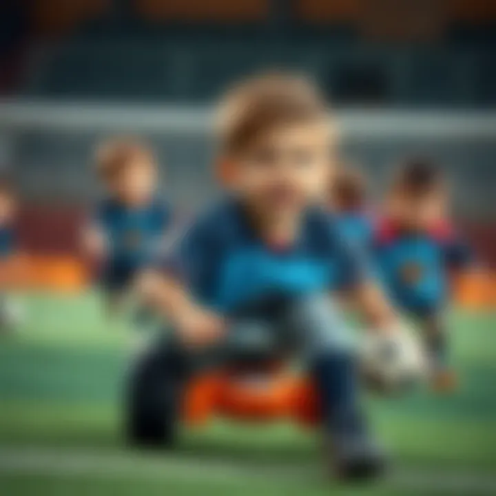 Child participating in a group sports activity