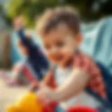 Playful child engaging in outdoor activities