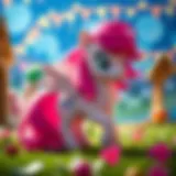 A vibrant scene showcasing the magical world of My Little Pony