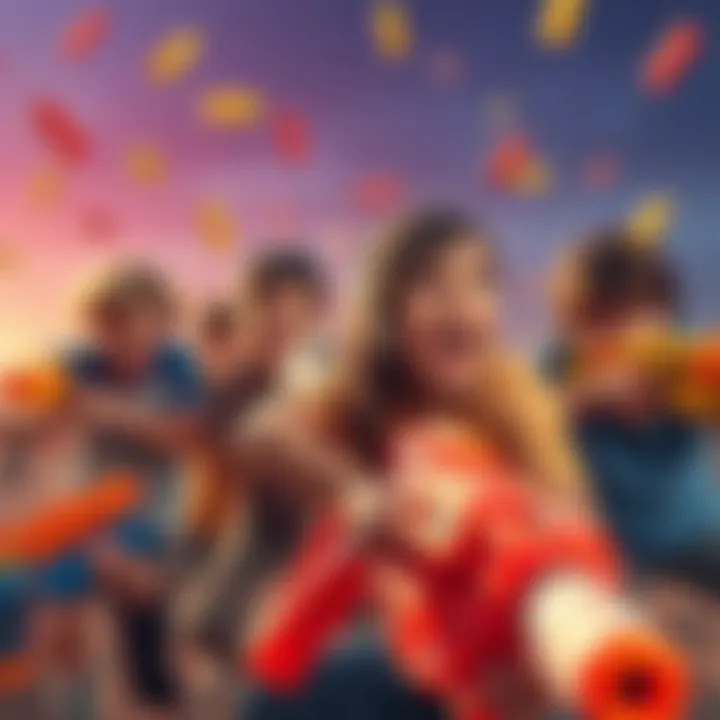 Group of kids enjoying Nerf battle