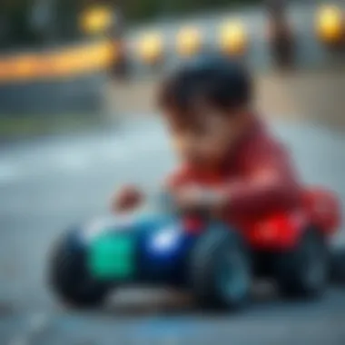 Child playing with a Nikko RC vehicle