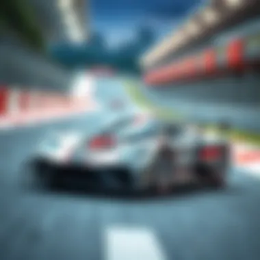 Remote-controlled car on a race track