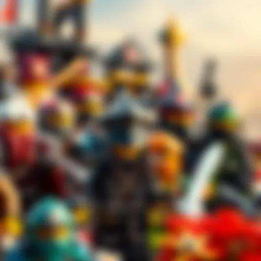 A captivating display of various Ninjago Lego sets showcasing their unique designs