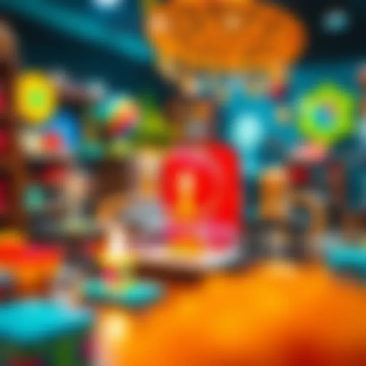 Vibrant display of optical experiments showcasing scientific concepts