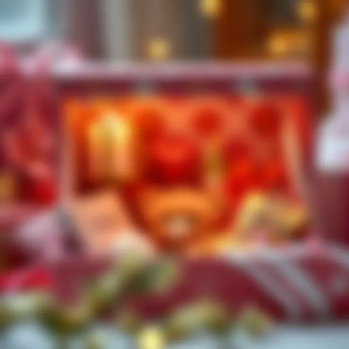 Stylishly organized interior of a gift box with personal touches