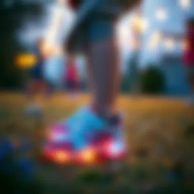 Child enjoying outdoor play in light-up shoes