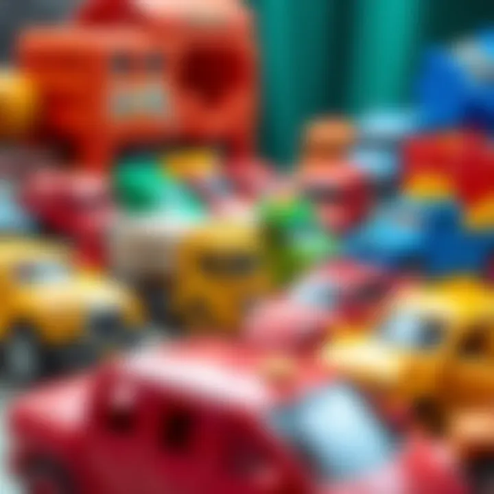 Diverse Range of Toy Vehicles Colorful toy cars and trucks for children