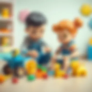 Parents choosing toys that promote child development