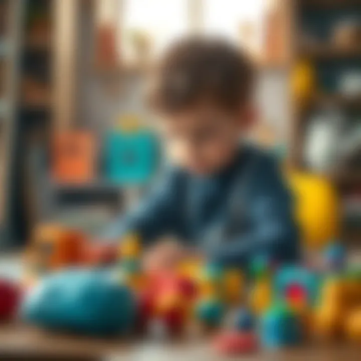 Child engaging with educational toys