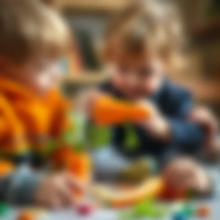 Children engaging in imaginative play with toy carrot