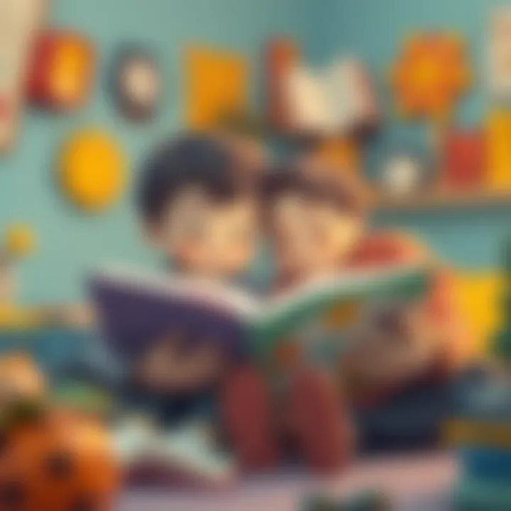 Bonding Through Books An illustration of a parent and child reading together, fostering bonding and learning.