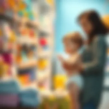 A thoughtful parent selecting the best diaper options for their child