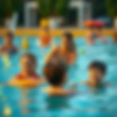 Parents supervising children during water activities