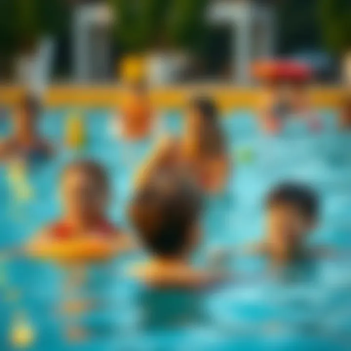 Parents supervising children during water activities