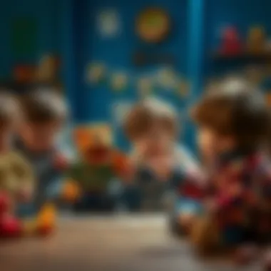 Engaging scene of children playing with puppets