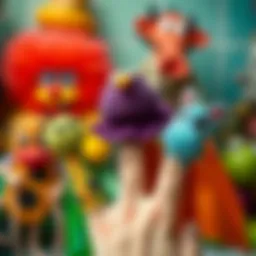 Colorful finger puppets showcasing creativity