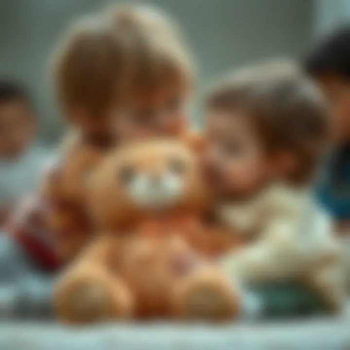 A child engaging with a teddy bear, illustrating emotional bonding