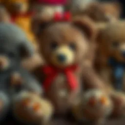 A vintage collection of teddy bears showcasing their historical significance