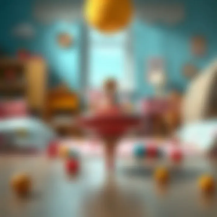 A classic spinning top in a child's bedroom