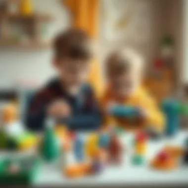 Children engaging in play and development through toys