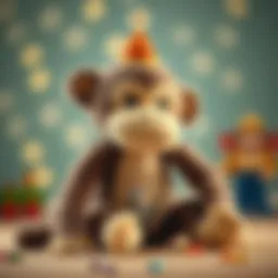 Soft plush monkey toy promoting imaginative play