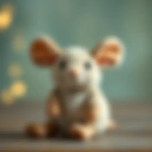 A soft plush mouse toy designed for children's play