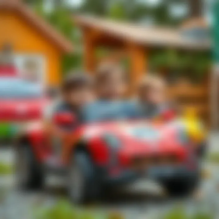 Children enjoying a safe playtime with porch cars.