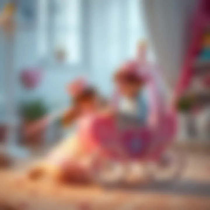 Children playing with a princess carriage, fostering creativity and imagination