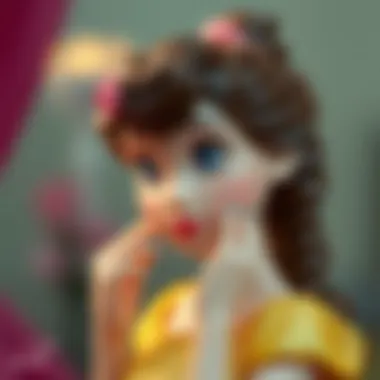 A close-up of Belle with a thoughtful expression