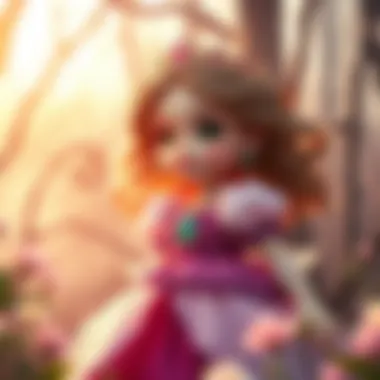 An enchanting illustration of a princess in a magical forest