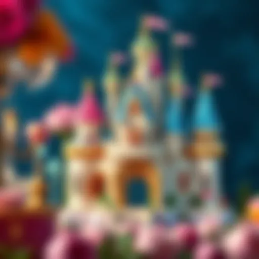 Whimsical Castle for Princess Day A whimsical castle adorned for Princess Day celebrations