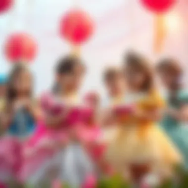 Children dressed as princesses enjoying festivities