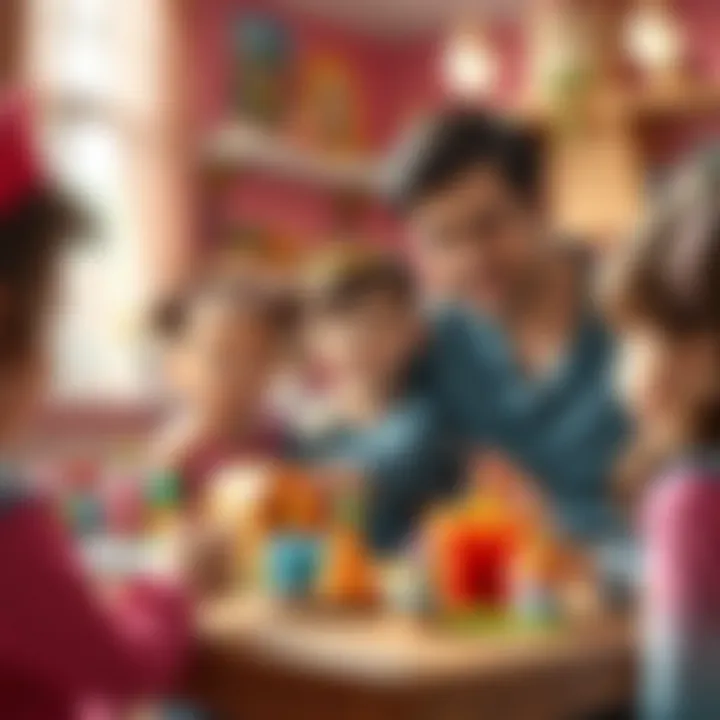 Family engaging in creative activities on Princess Day