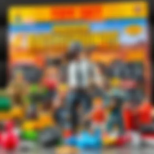 Colorful PUBG toy set with action figures and accessories