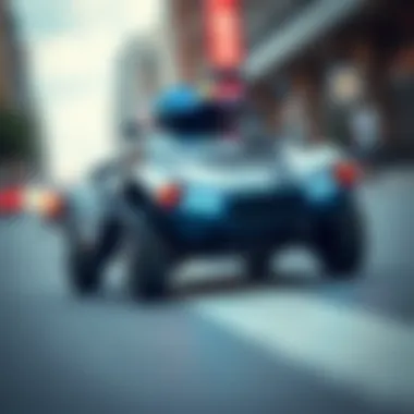 Futuristic Robot Police Car Futuristic robot police car in action