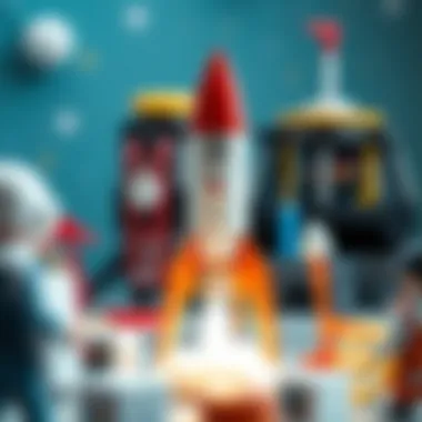 Educational materials showcasing rocket technology and physics