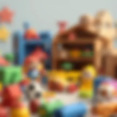 A variety of toys available for cognitive development.