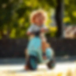 Child enjoying a ride on the Şok Rookie Scooter