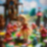 A whimsical representation of a magical fairy in a toy landscape