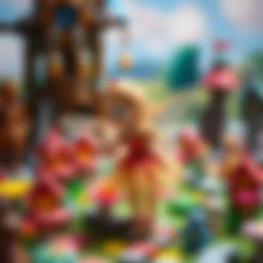 A whimsical representation of a magical fairy in a toy landscape